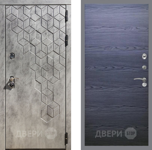 Входная металлическая Дверь Рекс (REX) 23 GL Дуб тангенальный черный в Павловском Посаде