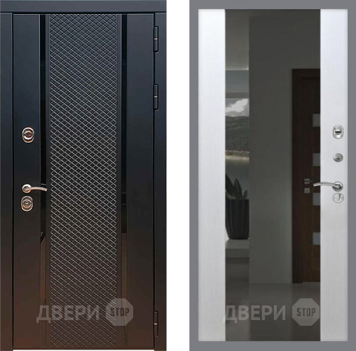 Входная металлическая Дверь Рекс (REX) 25 СБ-16 Зеркало Белый ясень в Павловском Посаде