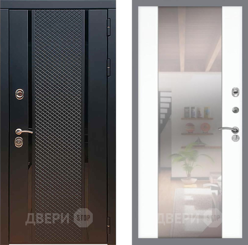 Входная металлическая Дверь Рекс (REX) 25 СБ-16 Зеркало Силк Сноу в Павловском Посаде