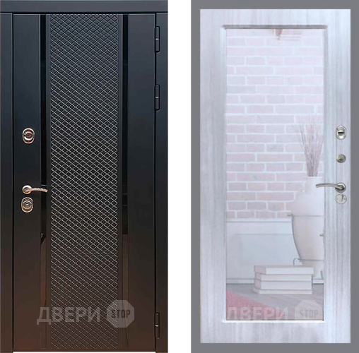 Входная металлическая Дверь Рекс (REX) 25 Зеркало Пастораль Сандал белый в Павловском Посаде