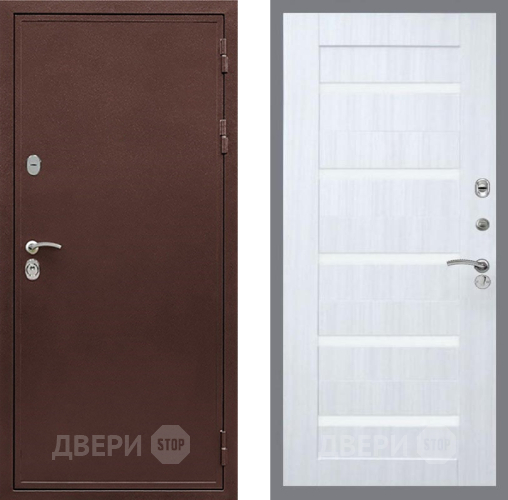 Дверь Рекс (REX) 5 металл 3 мм СБ-14 стекло белое Сандал белый в Павловском Посаде