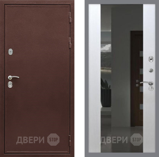 Дверь Рекс (REX) 5 металл 3 мм СБ-16 с Зеркалом Лиственница беж в Павловском Посаде