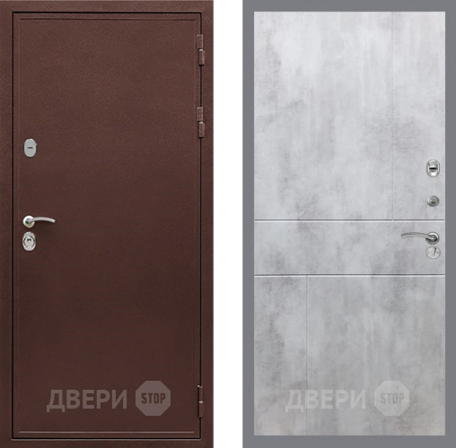 Дверь Рекс (REX) 5 металл 3 мм FL-290 Бетон светлый в Павловском Посаде