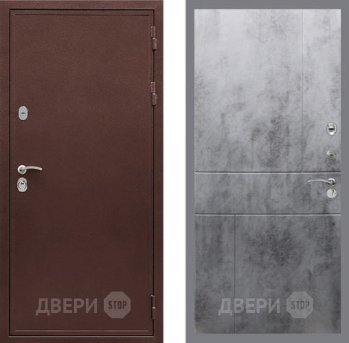 Дверь Рекс (REX) 5 металл 3 мм FL-290 Бетон темный в Павловском Посаде