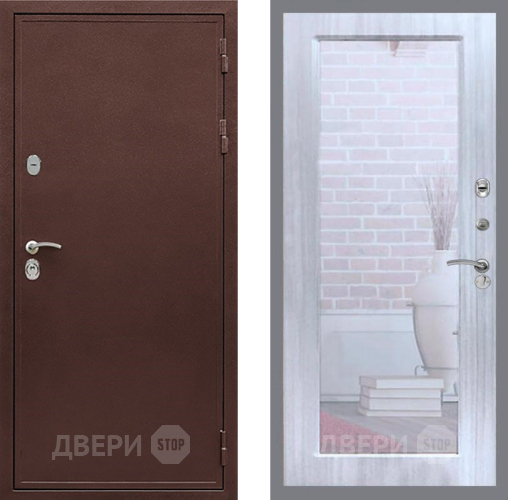 Дверь Рекс (REX) 5 металл 3 мм Зеркало Пастораль Сандал белый в Павловском Посаде