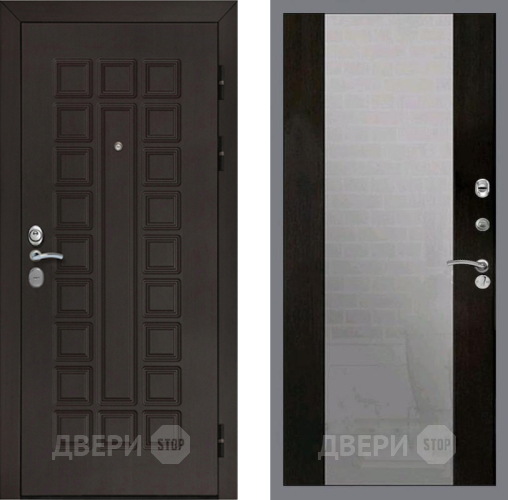 Входная металлическая Дверь Рекс (REX) Сенатор Cisa СБ-16 Зеркало Венге в Павловском Посаде