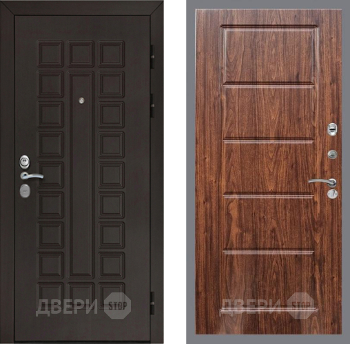 Входная металлическая Дверь Рекс (REX) Сенатор Cisa FL-39 орех тисненый в Павловском Посаде