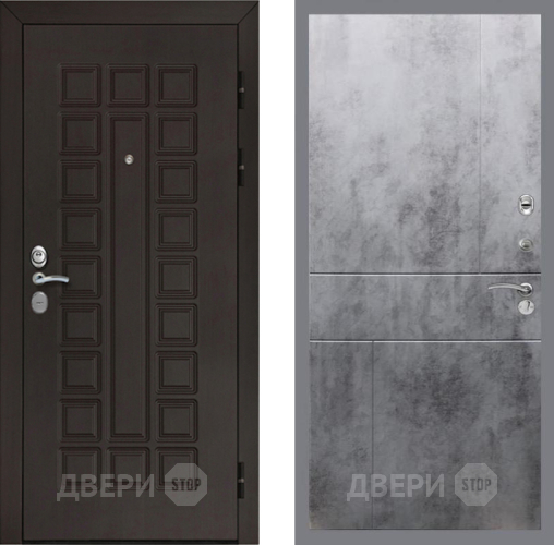 Входная металлическая Дверь Рекс (REX) Сенатор Cisa FL-290 Бетон темный в Павловском Посаде