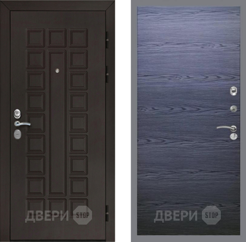 Входная металлическая Дверь Рекс (REX) Сенатор Cisa GL Дуб тангенальный черный в Павловском Посаде