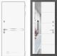 Входная металлическая Дверь Лабиринт (LABIRINT) Лайн White Зеркало 19 Белый софт в Павловском Посаде