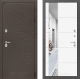 Входная металлическая Дверь Лабиринт (LABIRINT) Смоки Зеркало 19 Белый софт в Павловском Посаде