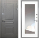 Входная металлическая Дверь Интекрон (INTECRON) Брайтон Графит ФЛЗ-120-М Зеркало Белый матовый в Павловском Посаде