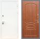Входная металлическая Дверь Рекс (REX) 5 Белая Шагрень FL-128 Морёная берёза в Павловском Посаде