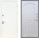 Входная металлическая Дверь Рекс (REX) 5 Белая Шагрень FL-128 Лиственница беж в Павловском Посаде
