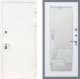 Входная металлическая Дверь Рекс (REX) 5 Белая Шагрень Зеркало Пастораль Белый ясень в Павловском Посаде