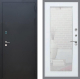Входная металлическая Дверь Рекс (REX) 1A Черный Муар Зеркало Пастораль Белый ясень в Павловском Посаде