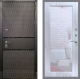 Входная металлическая Дверь Рекс (REX) 15 Черный Кварц Зеркало Пастораль Сандал белый в Павловском Посаде