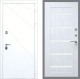 Входная металлическая Дверь Рекс (REX) 13 Силк Сноу СБ-14 стекло белое Сандал белый в Павловском Посаде