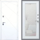 Входная металлическая Дверь Рекс (REX) 13 Силк Сноу Зеркало Пастораль Белый ясень в Павловском Посаде