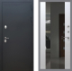 Входная металлическая Дверь Рекс (REX) 5 Черный Муар СБ-16 Зеркало Белый ясень в Павловском Посаде