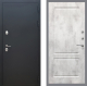 Входная металлическая Дверь Рекс (REX) 5 Черный Муар FL-117 Бетон светлый в Павловском Посаде